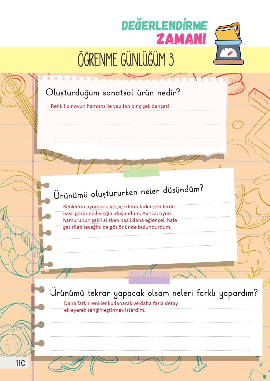 1. Sınıf Meb Yayınları Hayat Bilgisi 2. Kitap Ders Kitabı Sayfa 110 Cevapları