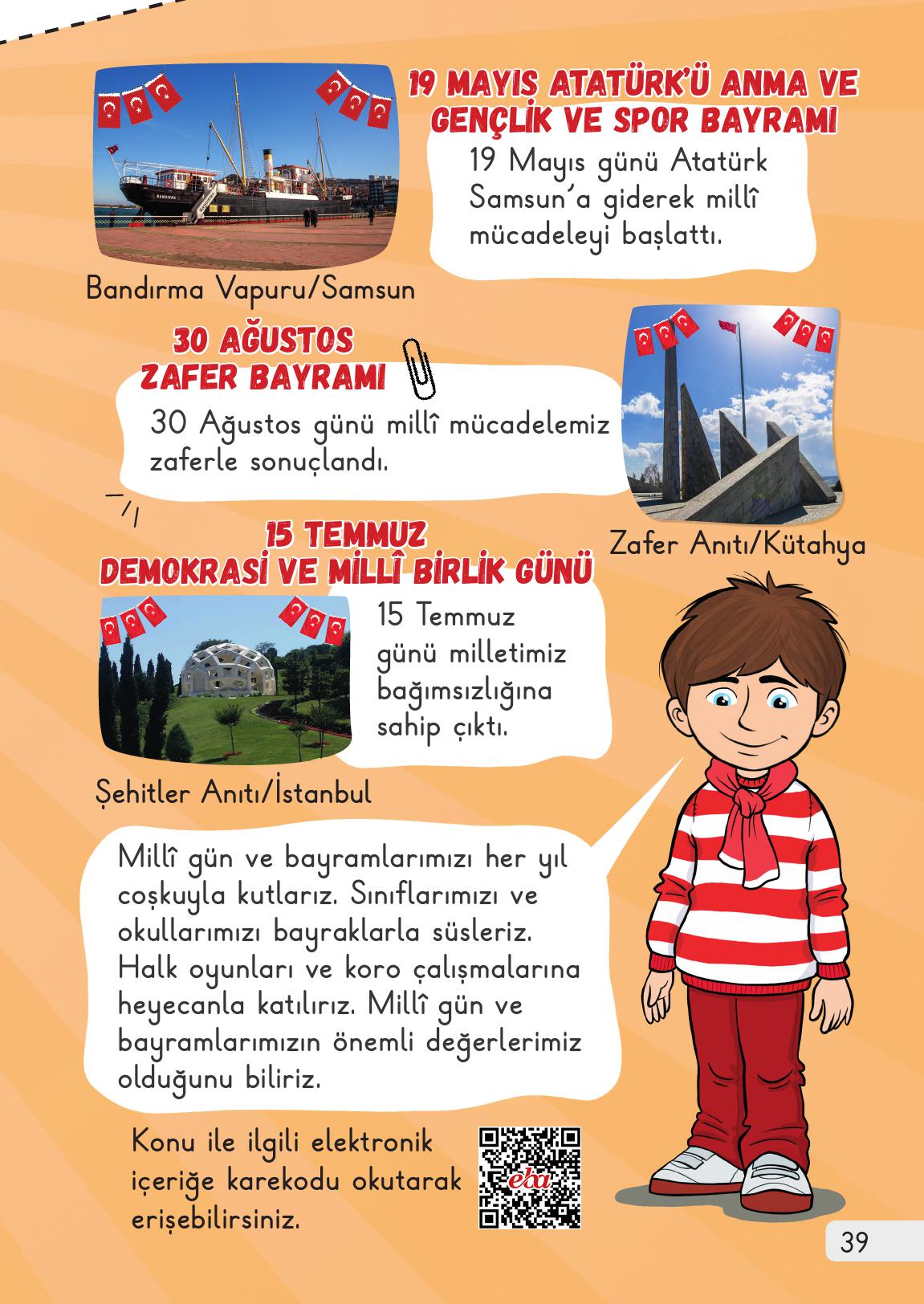 1. Sınıf Meb Yayınları Hayat Bilgisi 2. Kitap Ders Kitabı Sayfa 39 Cevapları