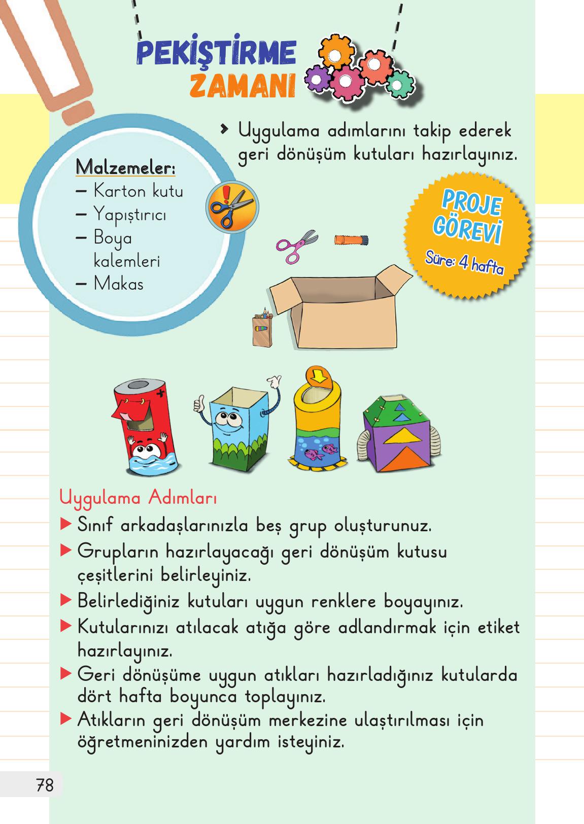 1. Sınıf Meb Yayınları Hayat Bilgisi 2. Kitap Ders Kitabı Sayfa 78 Cevapları
