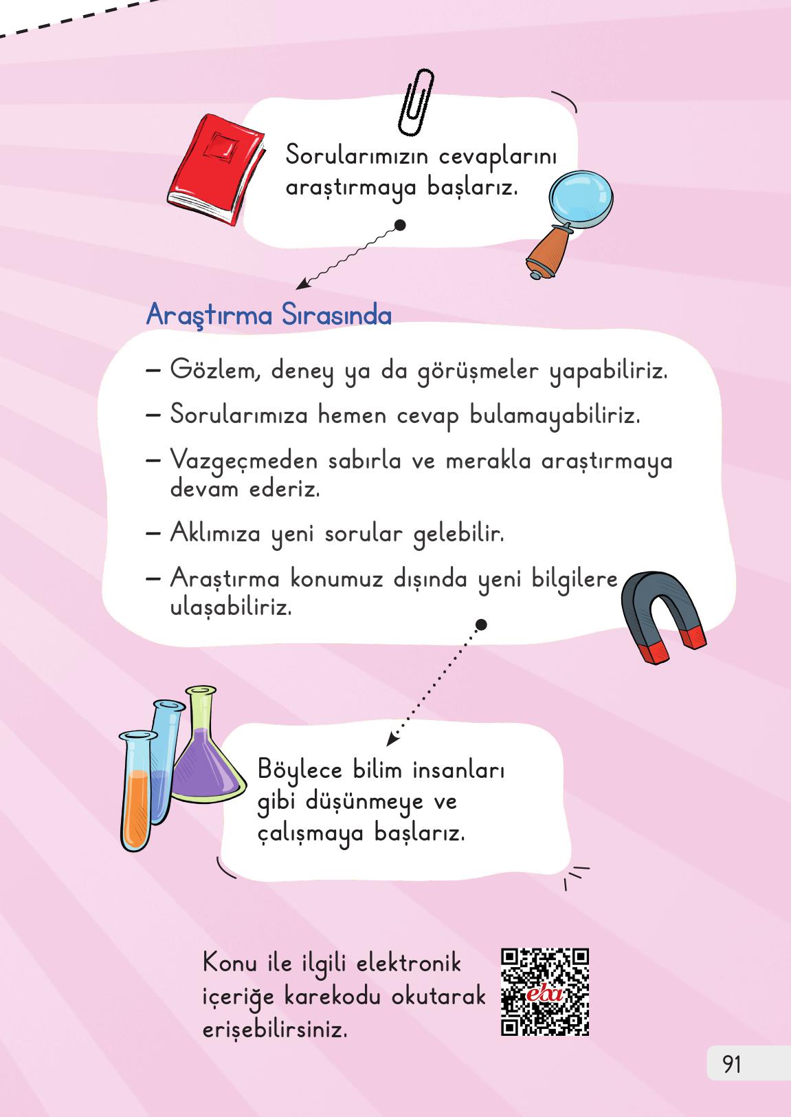 1. Sınıf Meb Yayınları Hayat Bilgisi 2. Kitap Ders Kitabı Sayfa 91 Cevapları