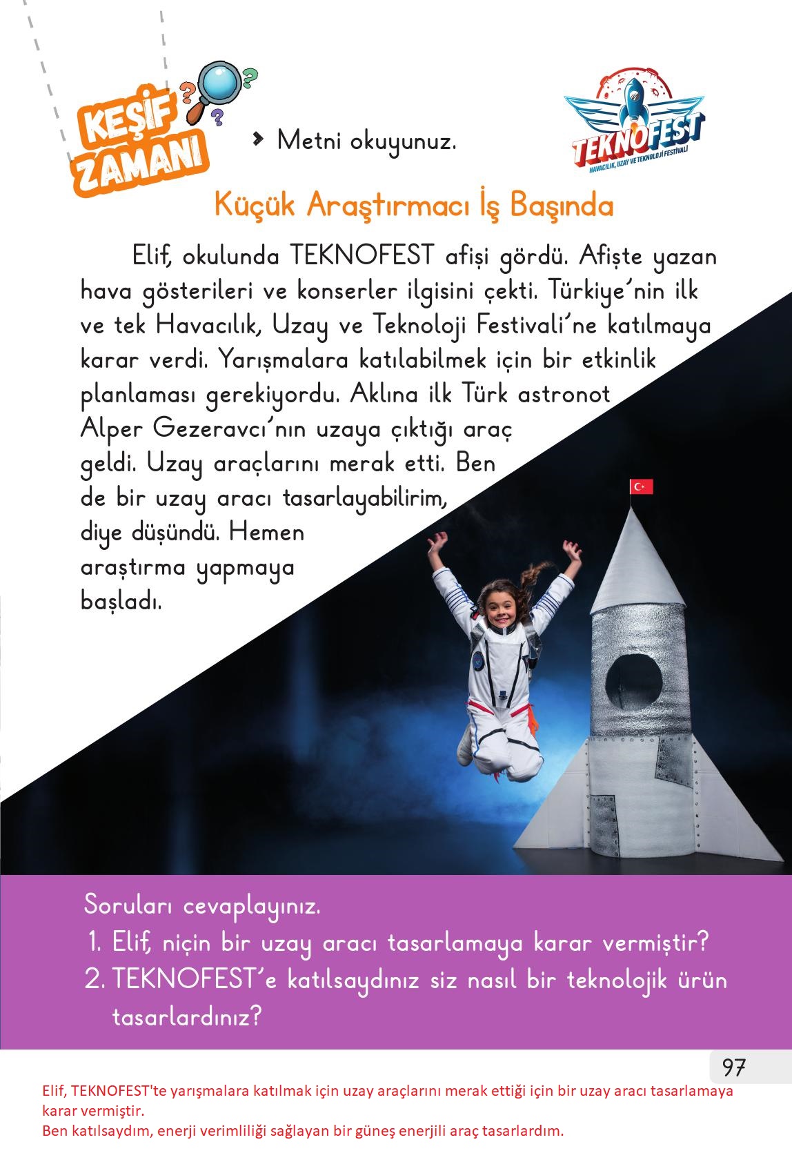 1. Sınıf Meb Yayınları Hayat Bilgisi 2. Kitap Ders Kitabı Sayfa 97 Cevapları
