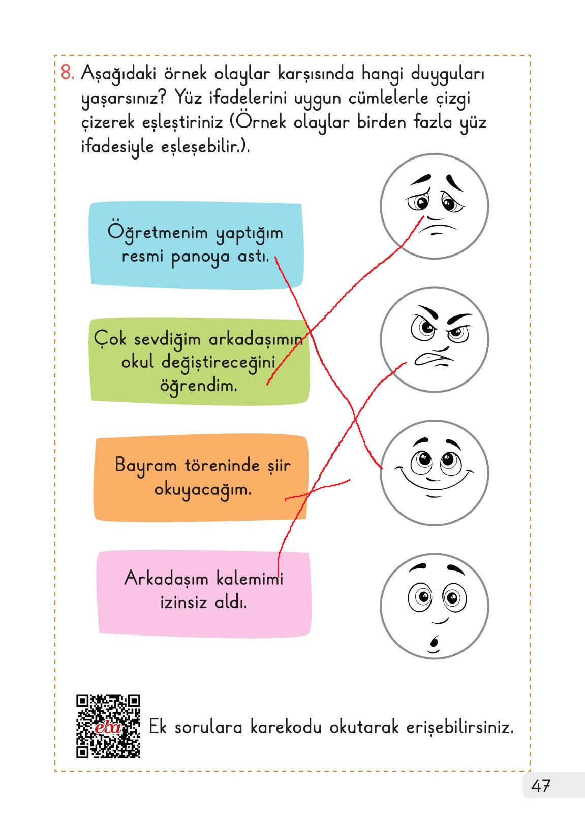 1. Sınıf Meb Yayınları Hayat Bilgisi Ders Kitabı Sayfa 47 Cevapları