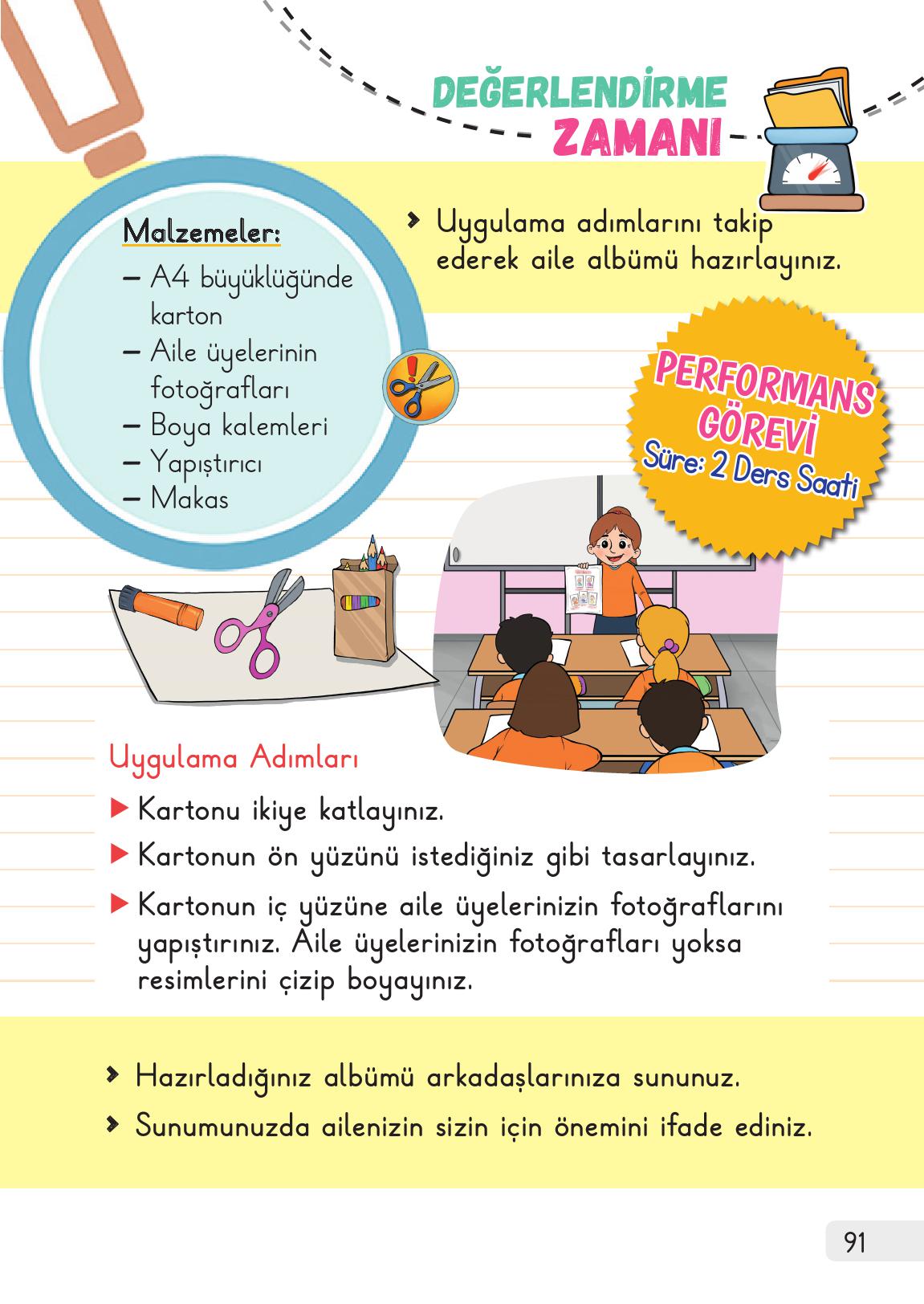 1. Sınıf Meb Yayınları Hayat Bilgisi Ders Kitabı Sayfa 91 Cevapları