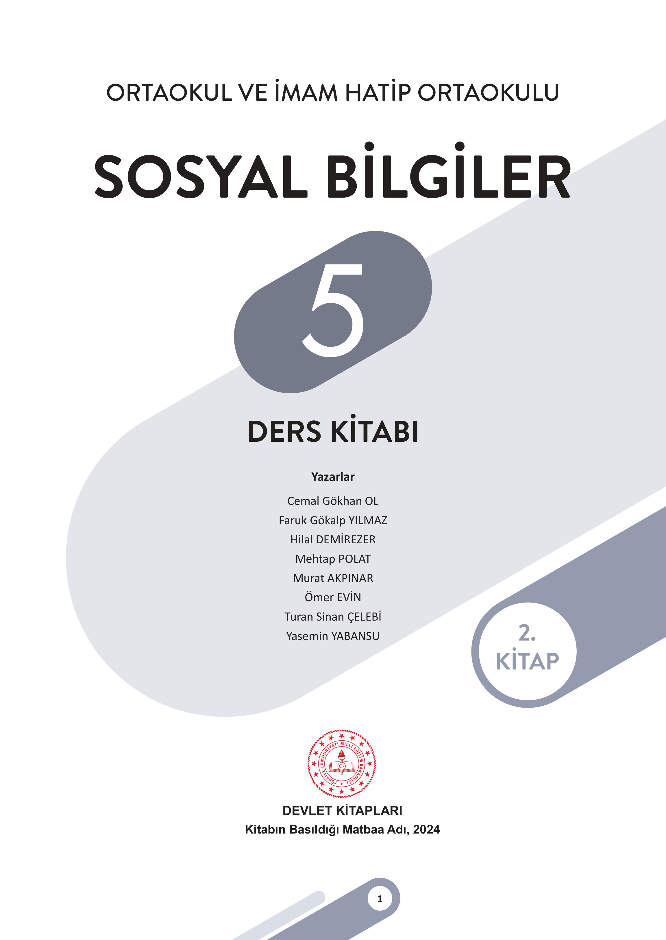 5. Sınıf Meb Yayınları Sosyal Bilgiler 2. Kitap Ders Kitabı Sayfa 1 Cevapları