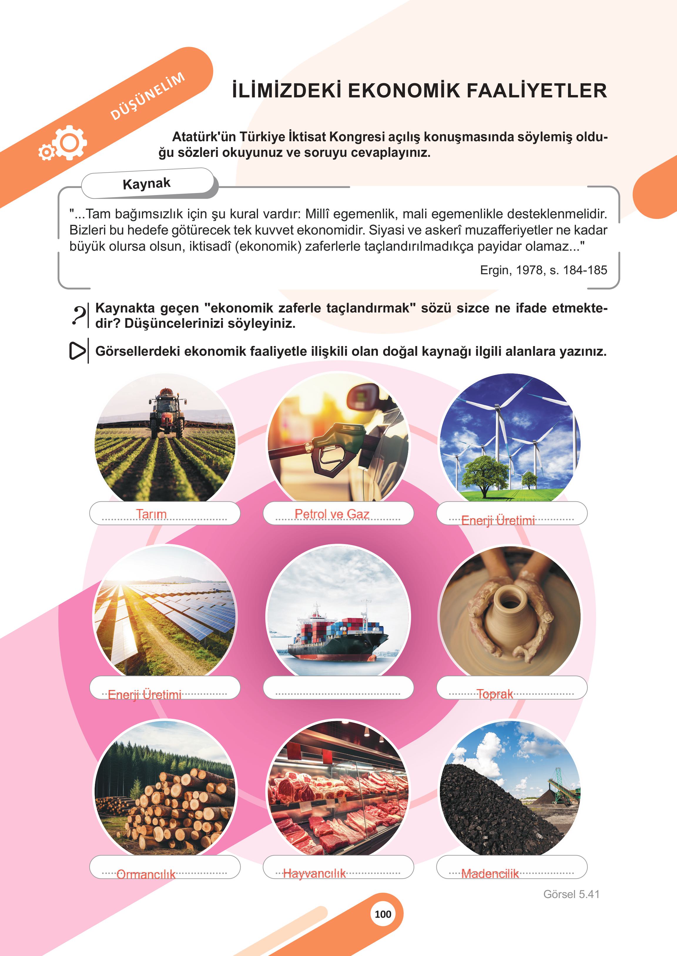 5. Sınıf Meb Yayınları Sosyal Bilgiler 2. Kitap Ders Kitabı Sayfa 100 Cevapları