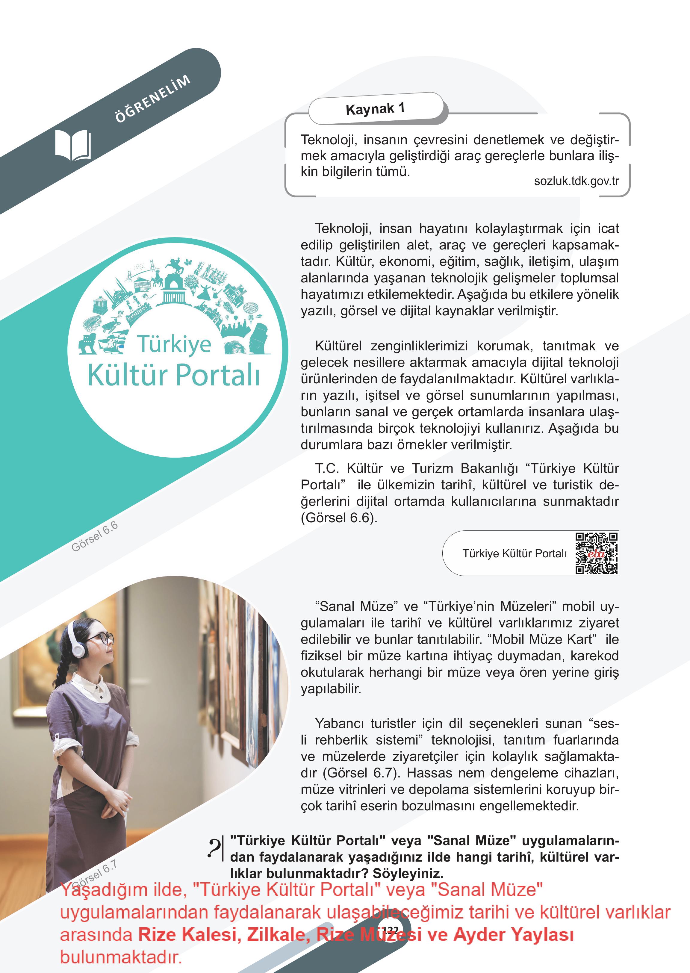 5. Sınıf Meb Yayınları Sosyal Bilgiler 2. Kitap Ders Kitabı Sayfa 122 Cevapları