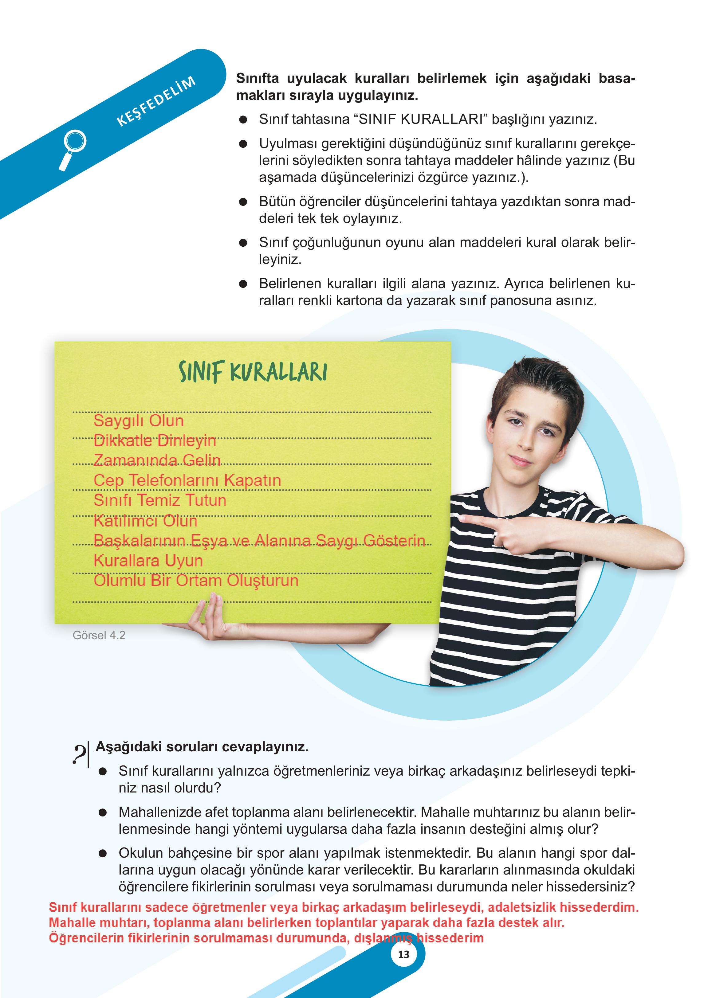 5. Sınıf Meb Yayınları Sosyal Bilgiler 2. Kitap Ders Kitabı Sayfa 13 Cevapları