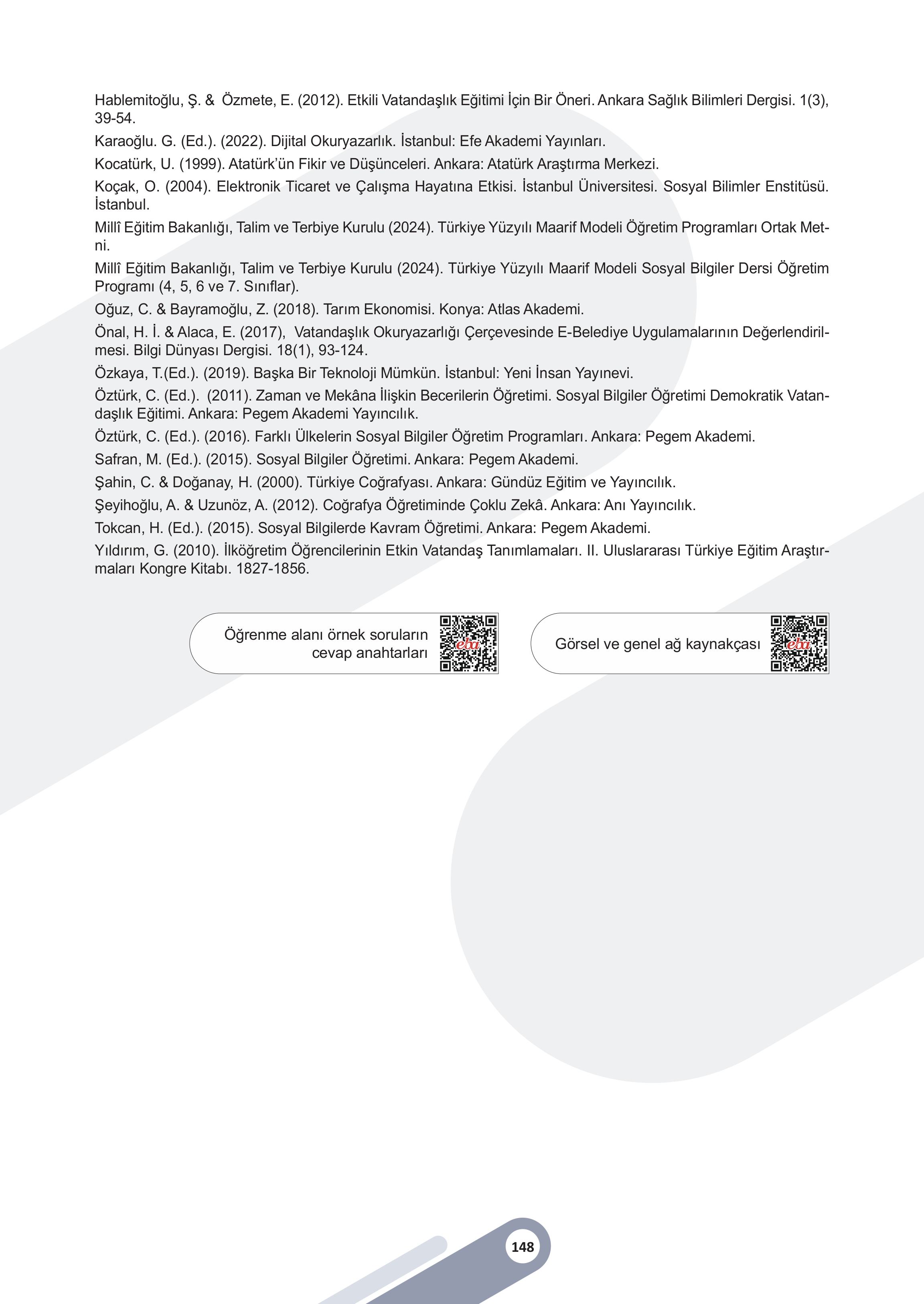 5. Sınıf Meb Yayınları Sosyal Bilgiler 2. Kitap Ders Kitabı Sayfa 148 Cevapları
