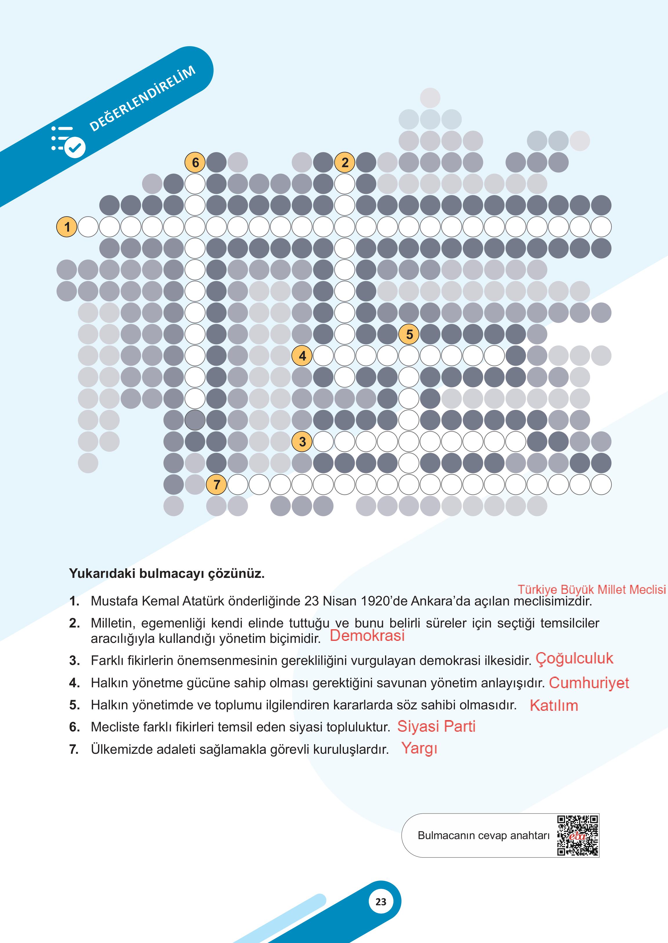 5. Sınıf Meb Yayınları Sosyal Bilgiler 2. Kitap Ders Kitabı Sayfa 23 Cevapları