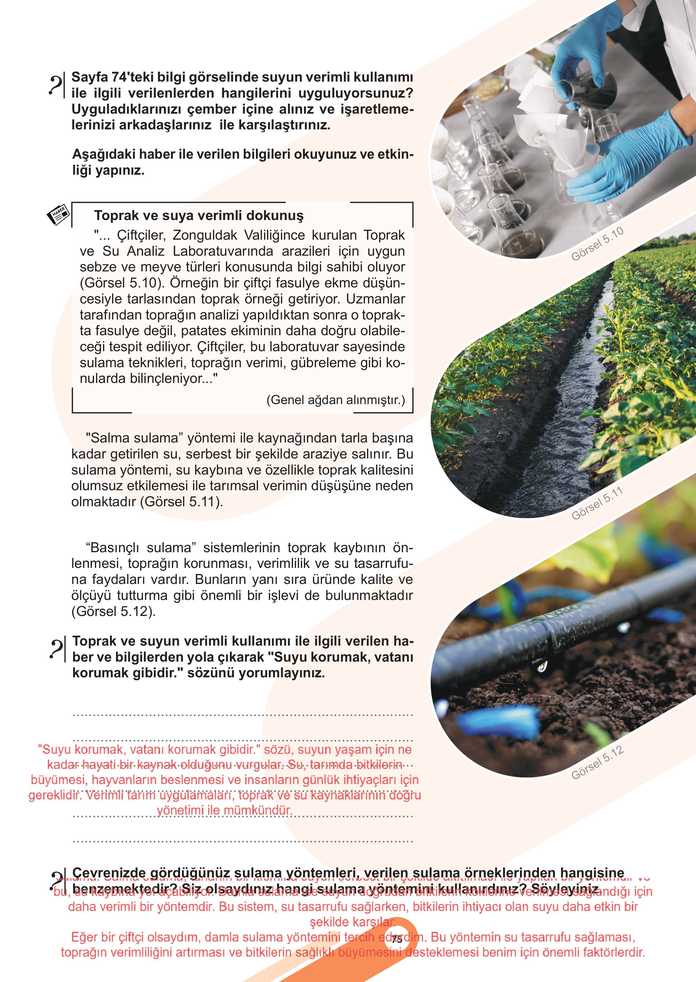5. Sınıf Meb Yayınları Sosyal Bilgiler 2. Kitap Ders Kitabı Sayfa 75 Cevapları