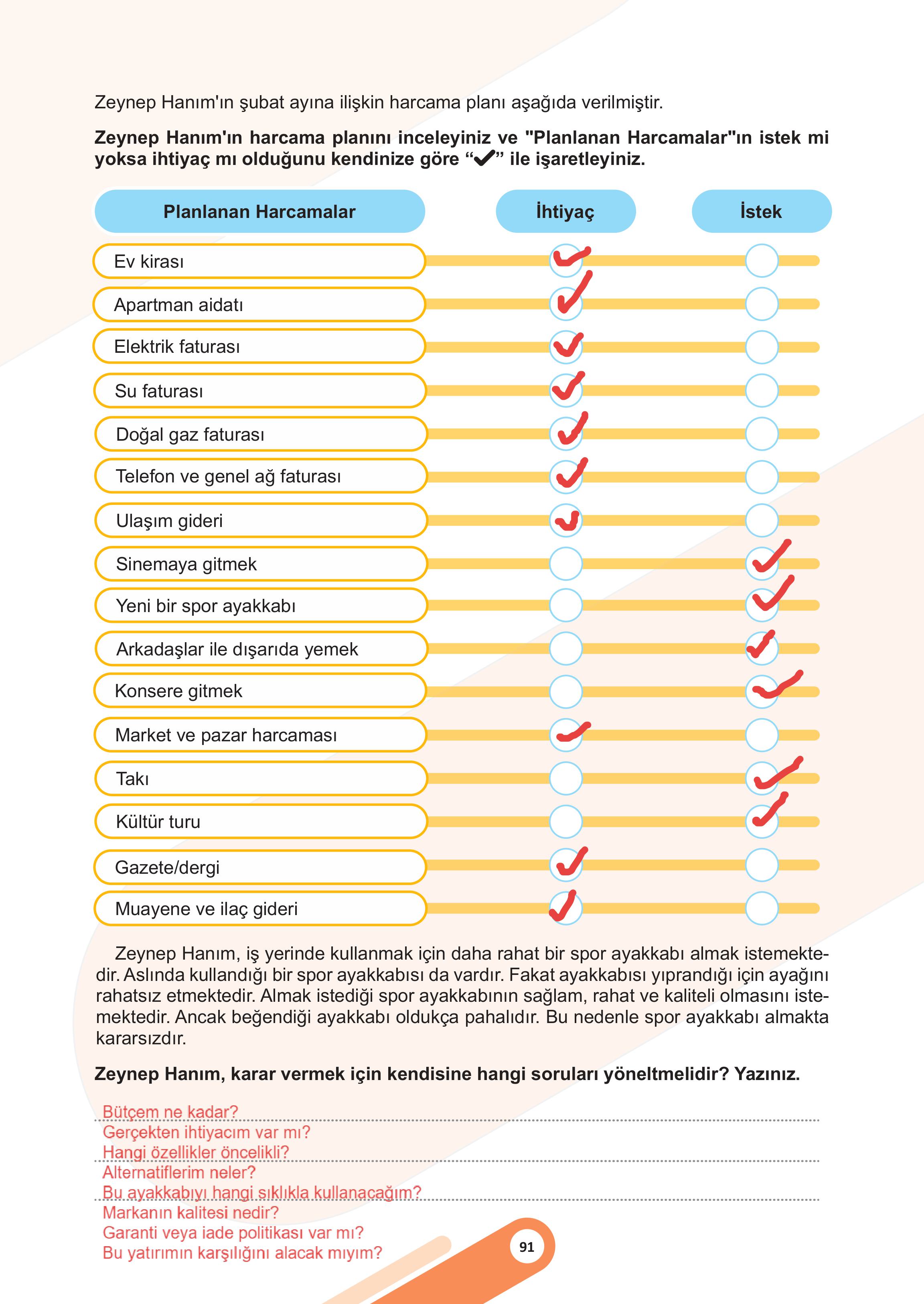 5. Sınıf Meb Yayınları Sosyal Bilgiler 2. Kitap Ders Kitabı Sayfa 91 Cevapları