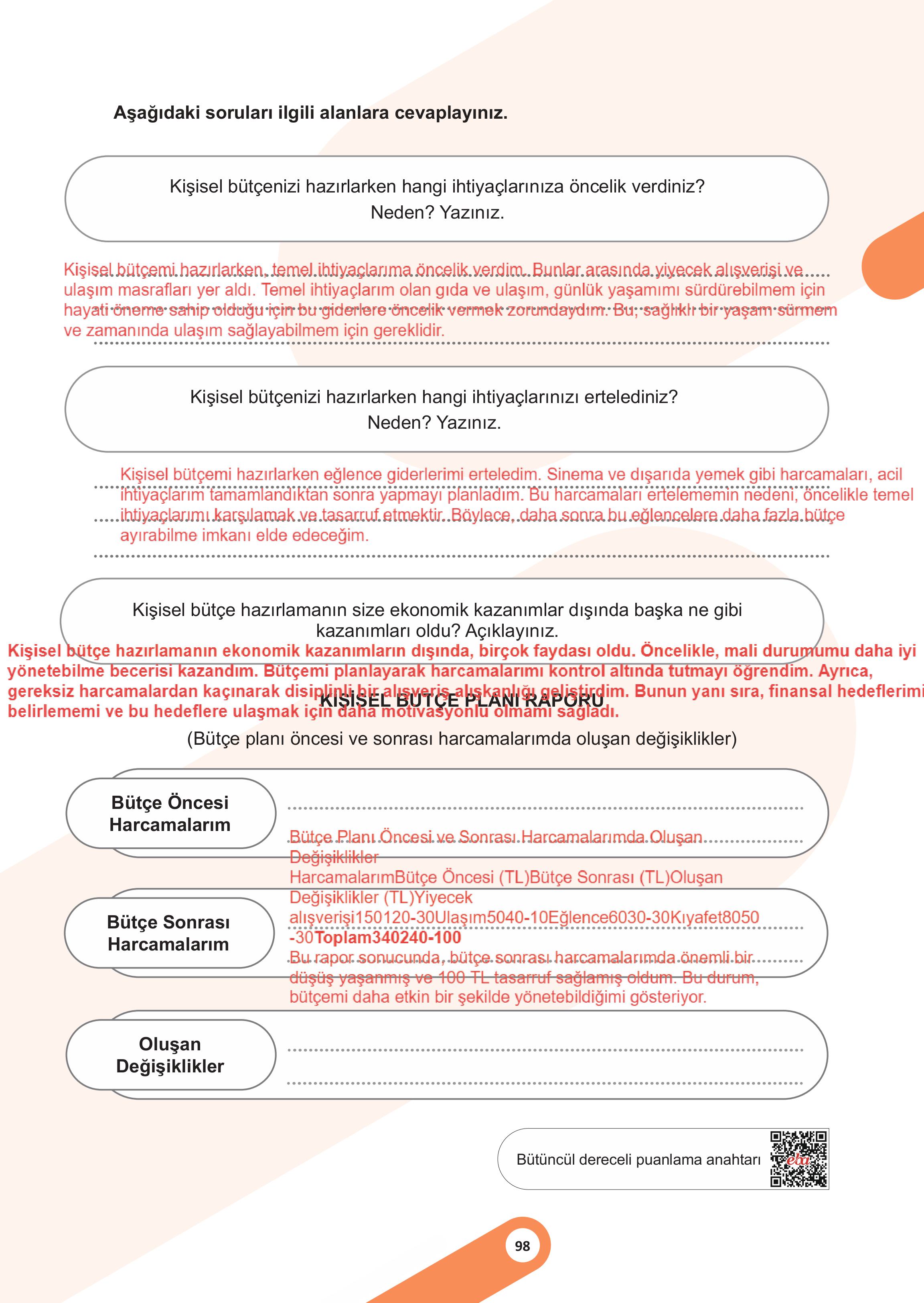 5. Sınıf Meb Yayınları Sosyal Bilgiler 2. Kitap Ders Kitabı Sayfa 98 Cevapları