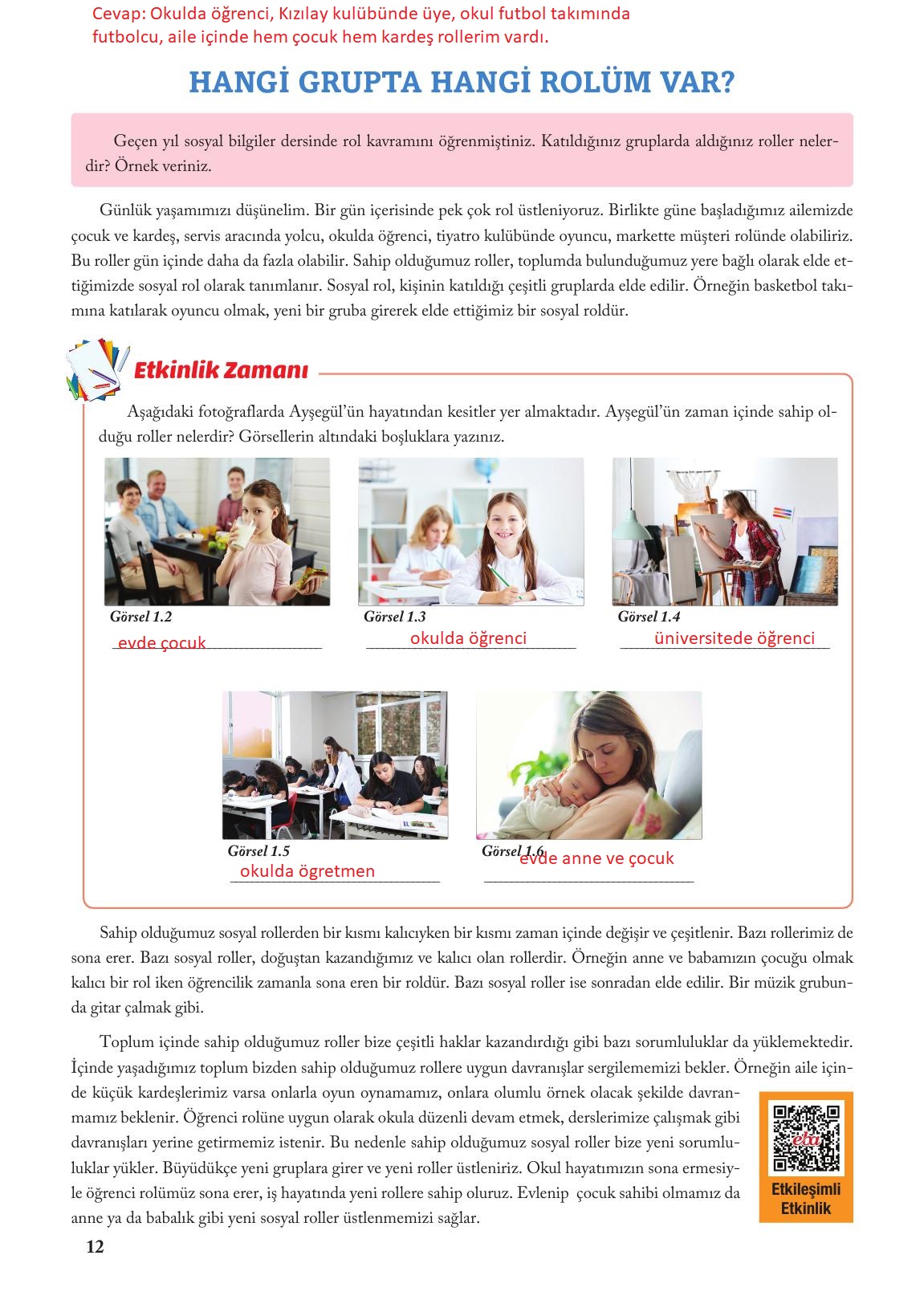 6. Sınıf Evos Yayınları Sosyal Bilgiler Ders Kitabı Sayfa 12 Cevapları 6. Sınıf Evos Yayınları Sosyal Bilgiler Ders Kitabı Sayfa 12 Cevapları