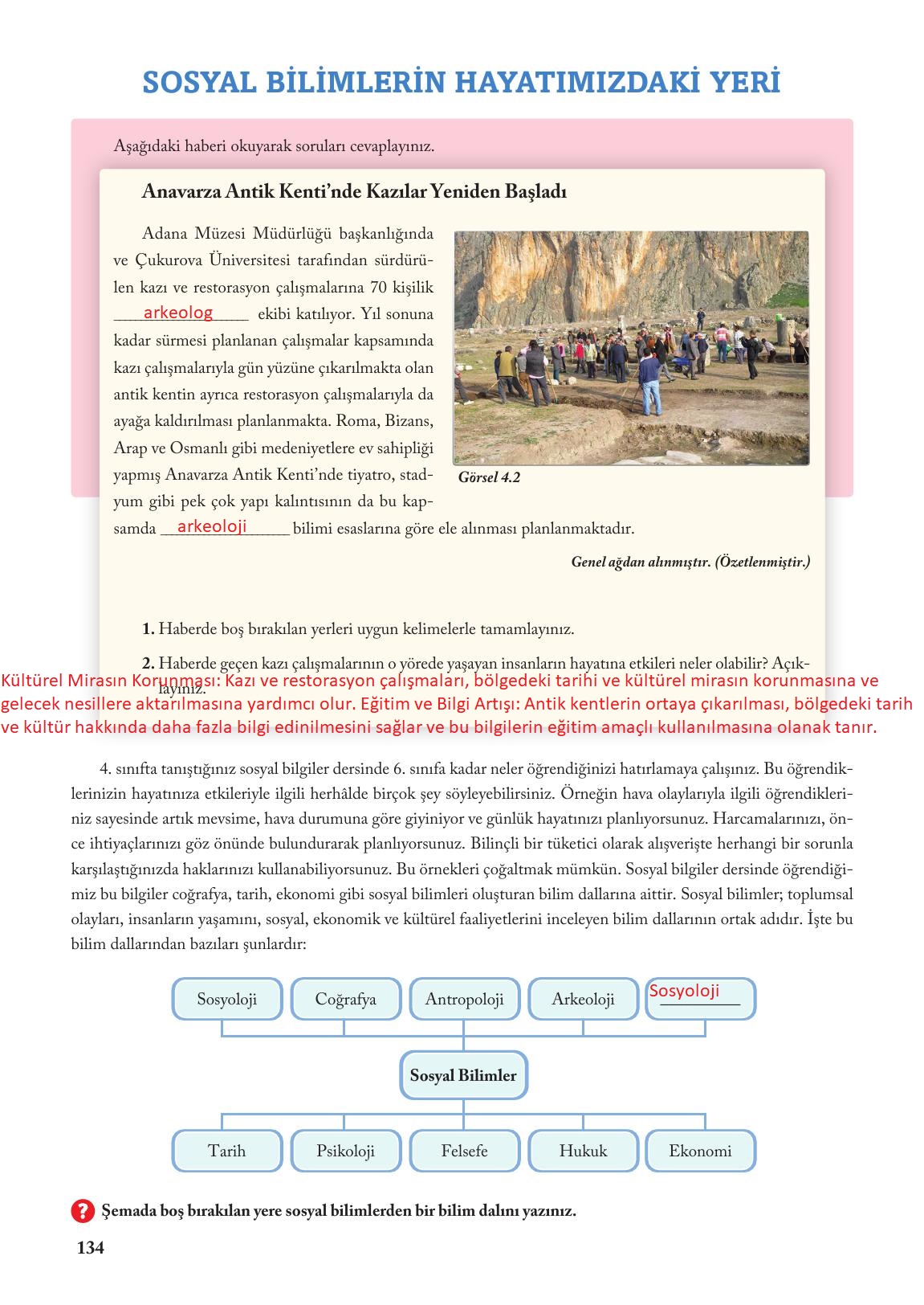 6. Sınıf Evos Yayınları Sosyal Bilgiler Ders Kitabı Sayfa 134 Cevapları 6. Sınıf Evos Yayınları Sosyal Bilgiler Ders Kitabı Sayfa 134 Cevapları
