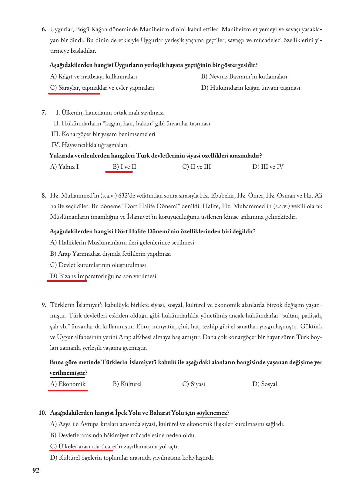 6. Sınıf Evos Yayınları Sosyal Bilgiler Ders Kitabı Sayfa 92 Cevapları 6. Sınıf Evos Yayınları Sosyal Bilgiler Ders Kitabı Sayfa 92 Cevapları