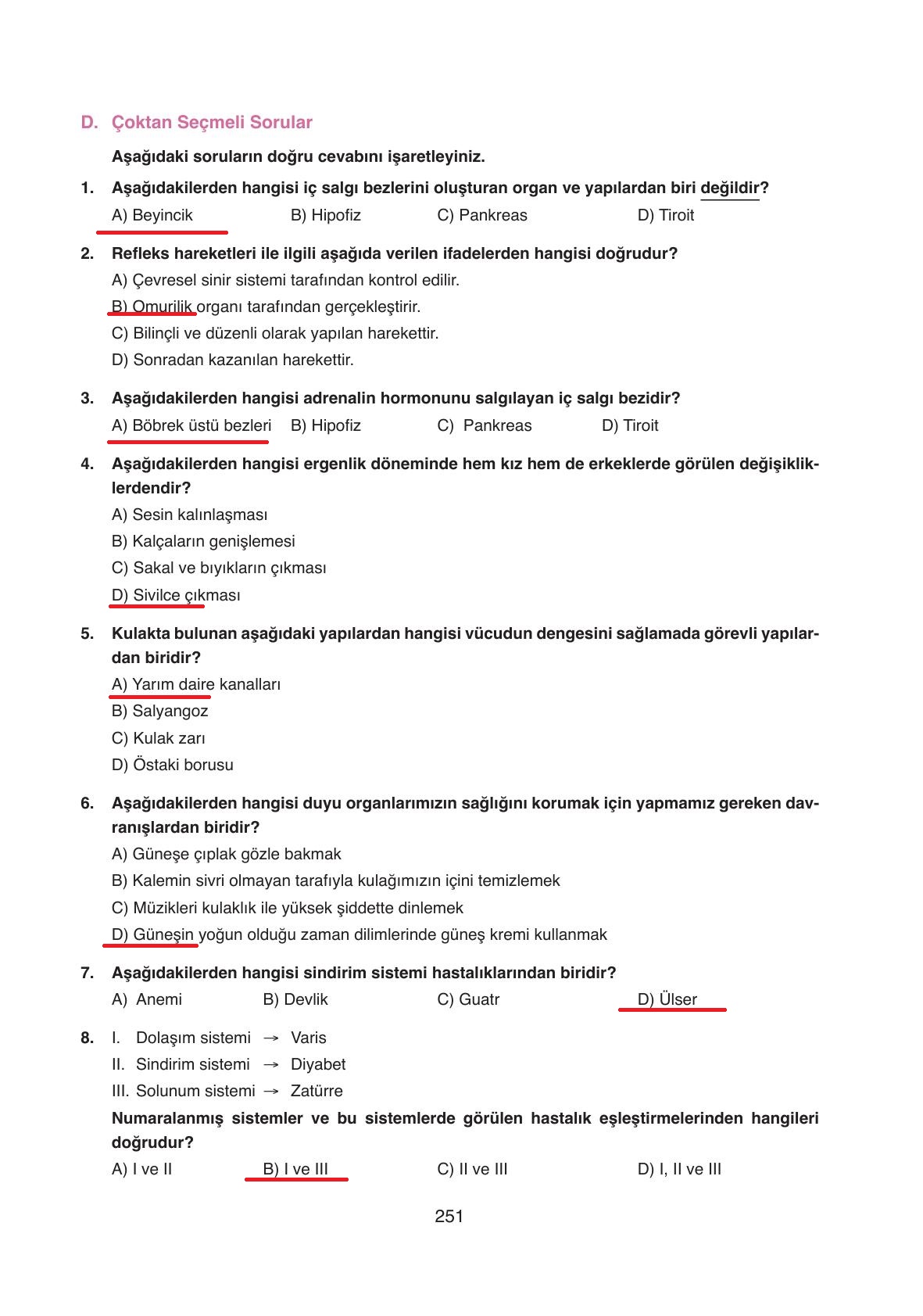 6. Sınıf Gün Yayıncılık Fen Bilimleri Ders Kitabı Sayfa 251 Cevapları 6. Sınıf Gün Yayıncılık Fen Bilimleri Ders Kitabı Sayfa 251 Cevapları