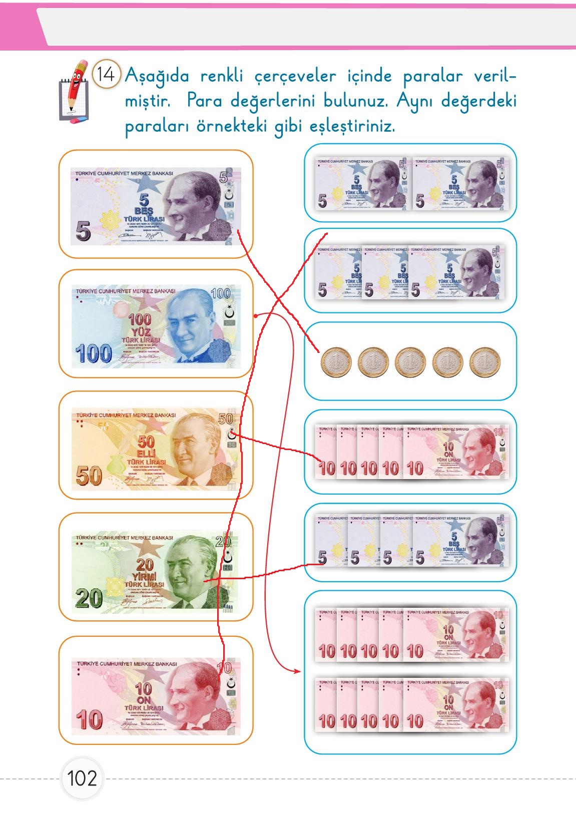 1. Sınıf Meb Yayınları 2. Kitap Matematik Ders Kitabı Sayfa 102 Cevapları