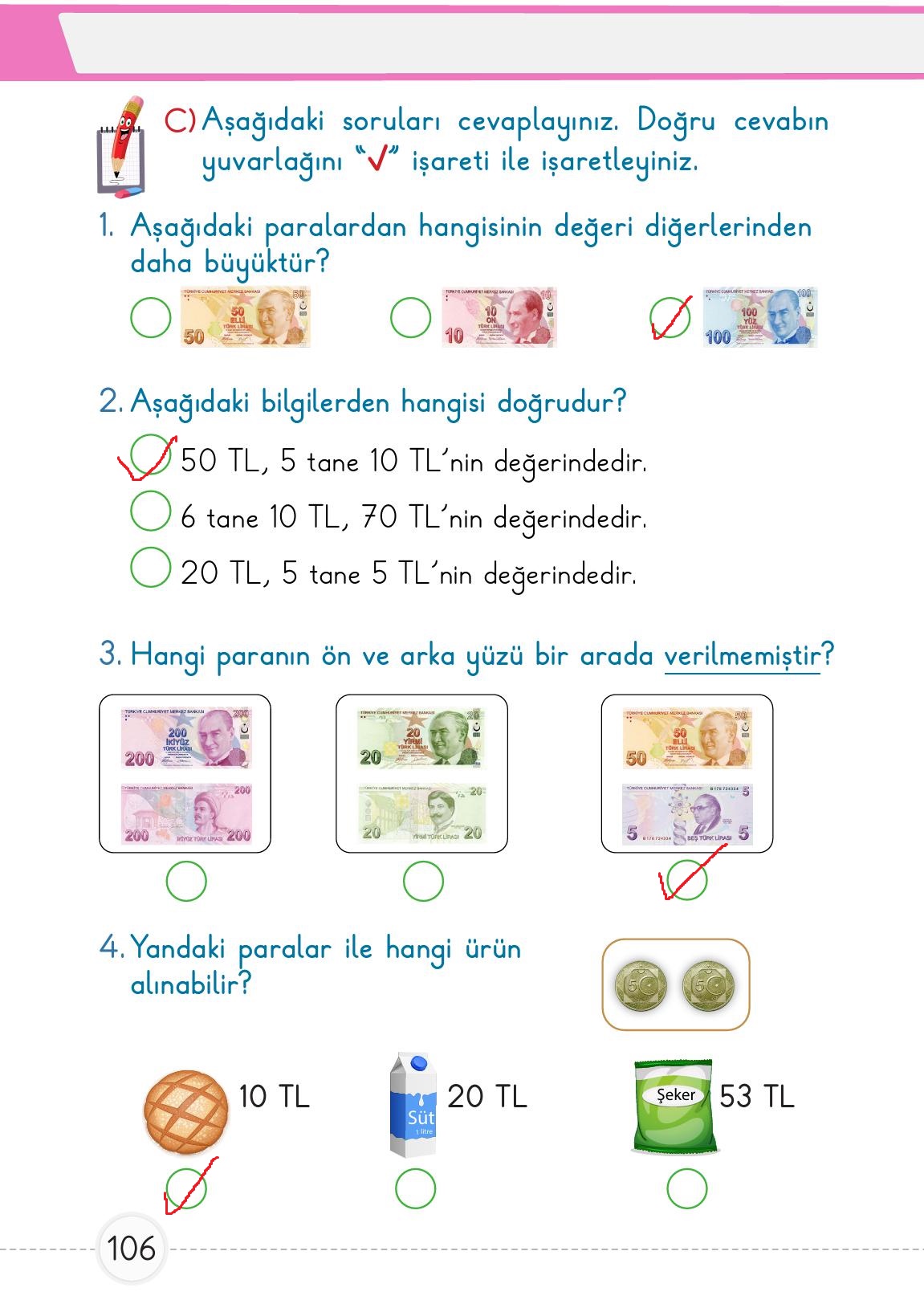 1. Sınıf Meb Yayınları 2. Kitap Matematik Ders Kitabı Sayfa 106 Cevapları 1. Sınıf Meb Yayınları 2. Kitap Matematik Ders Kitabı Sayfa 106 Cevapları
