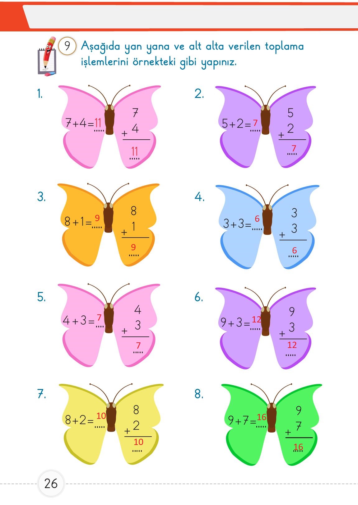 1. Sınıf Meb Yayınları 2. Kitap Matematik Ders Kitabı Sayfa 26 Cevapları