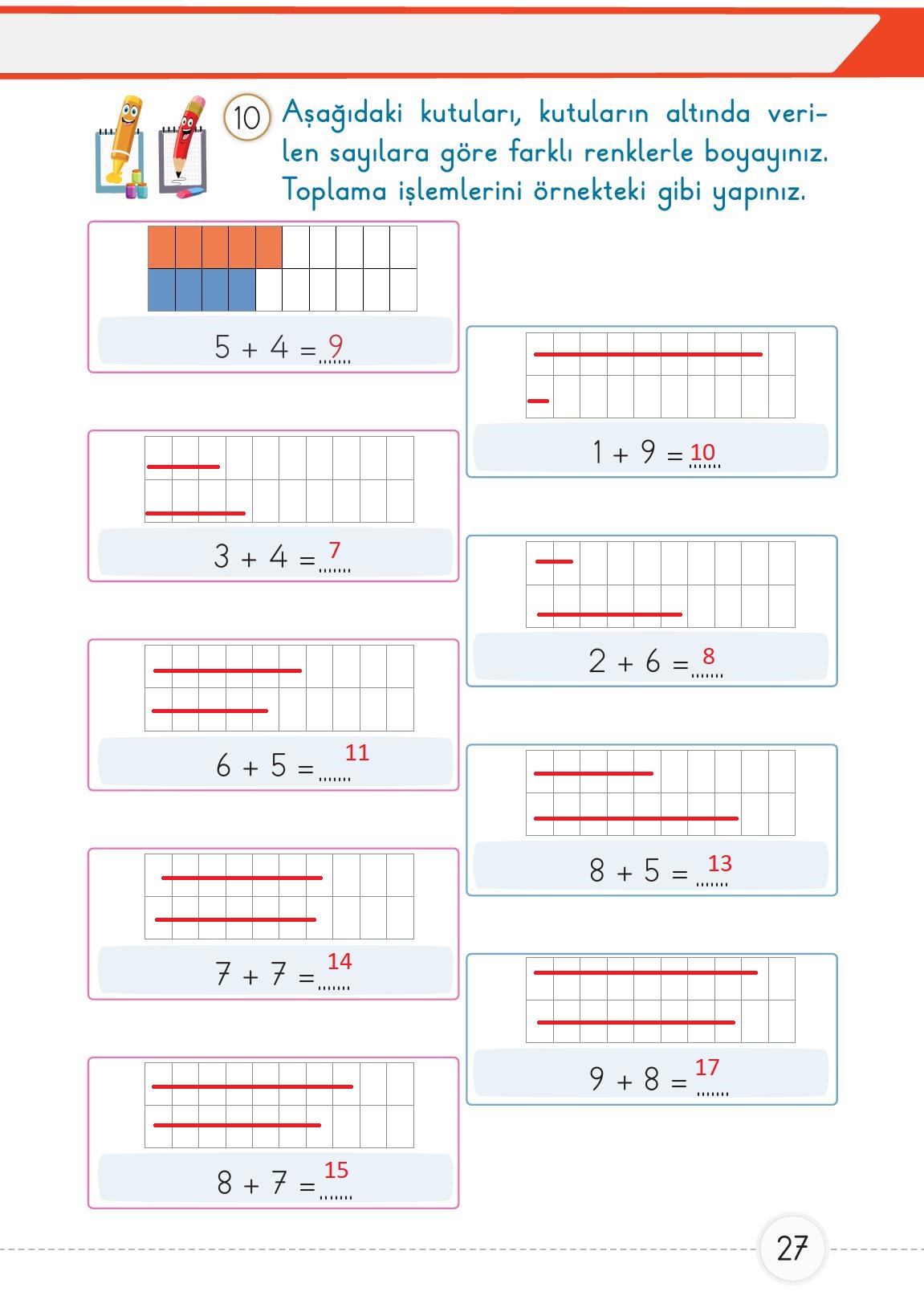 1. Sınıf Meb Yayınları 2. Kitap Matematik Ders Kitabı Sayfa 27 Cevapları