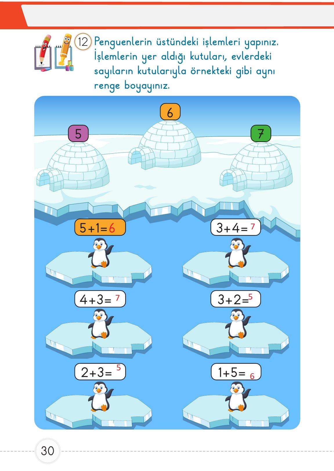 1. Sınıf Meb Yayınları 2. Kitap Matematik Ders Kitabı Sayfa 30 Cevapları