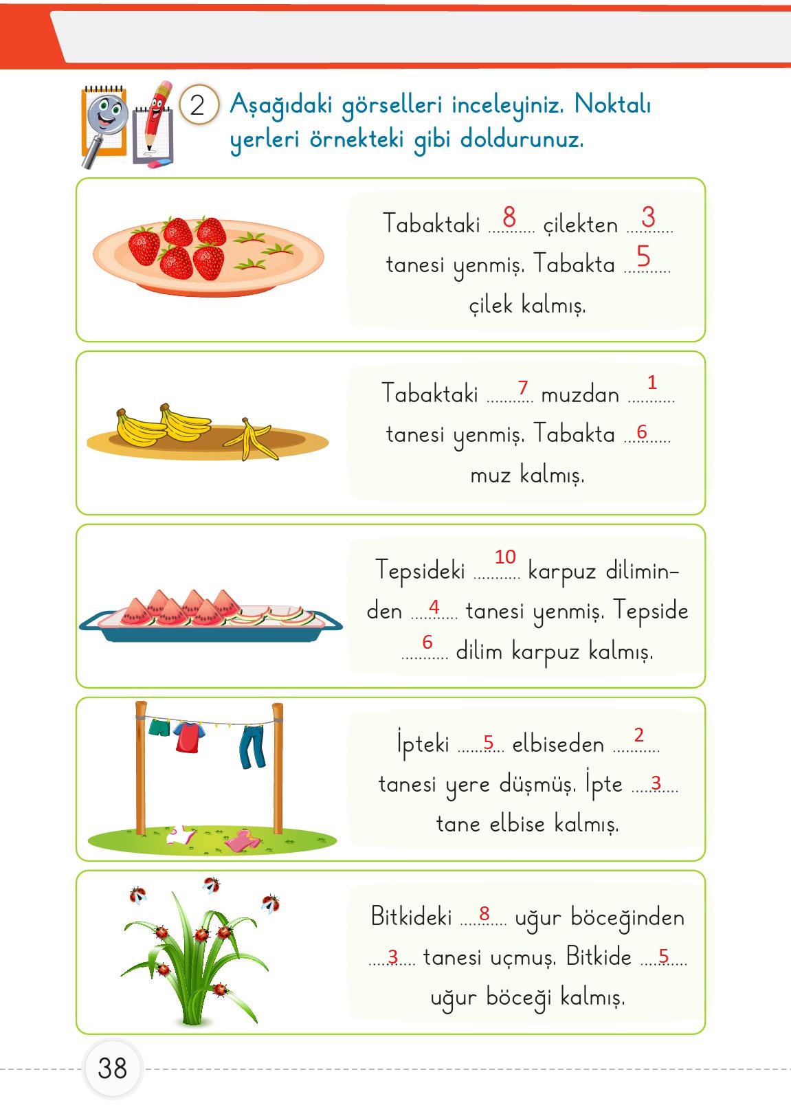 1. Sınıf Meb Yayınları 2. Kitap Matematik Ders Kitabı Sayfa 38 Cevapları