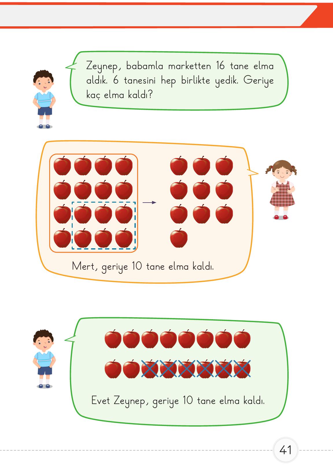 1. Sınıf Meb Yayınları 2. Kitap Matematik Ders Kitabı Sayfa 41 Cevapları