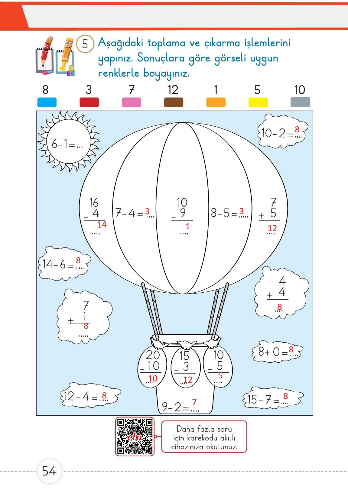 1. Sınıf Meb Yayınları 2. Kitap Matematik Ders Kitabı Sayfa 54 Cevapları 1. Sınıf Meb Yayınları 2. Kitap Matematik Ders Kitabı Sayfa 54 Cevapları