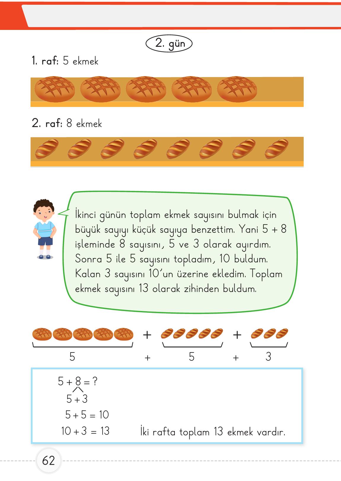 1. Sınıf Meb Yayınları 2. Kitap Matematik Ders Kitabı Sayfa 62 Cevapları