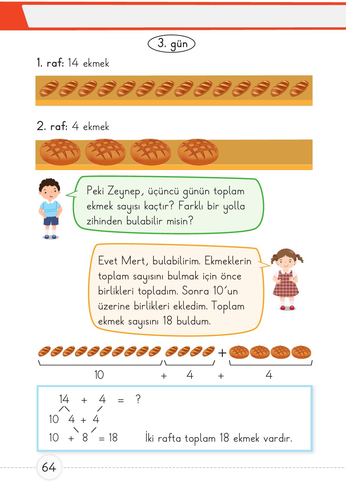 1. Sınıf Meb Yayınları 2. Kitap Matematik Ders Kitabı Sayfa 64 Cevapları