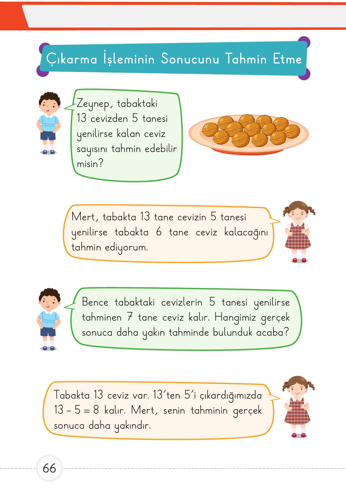 1. Sınıf Meb Yayınları 2. Kitap Matematik Ders Kitabı Sayfa 66 Cevapları