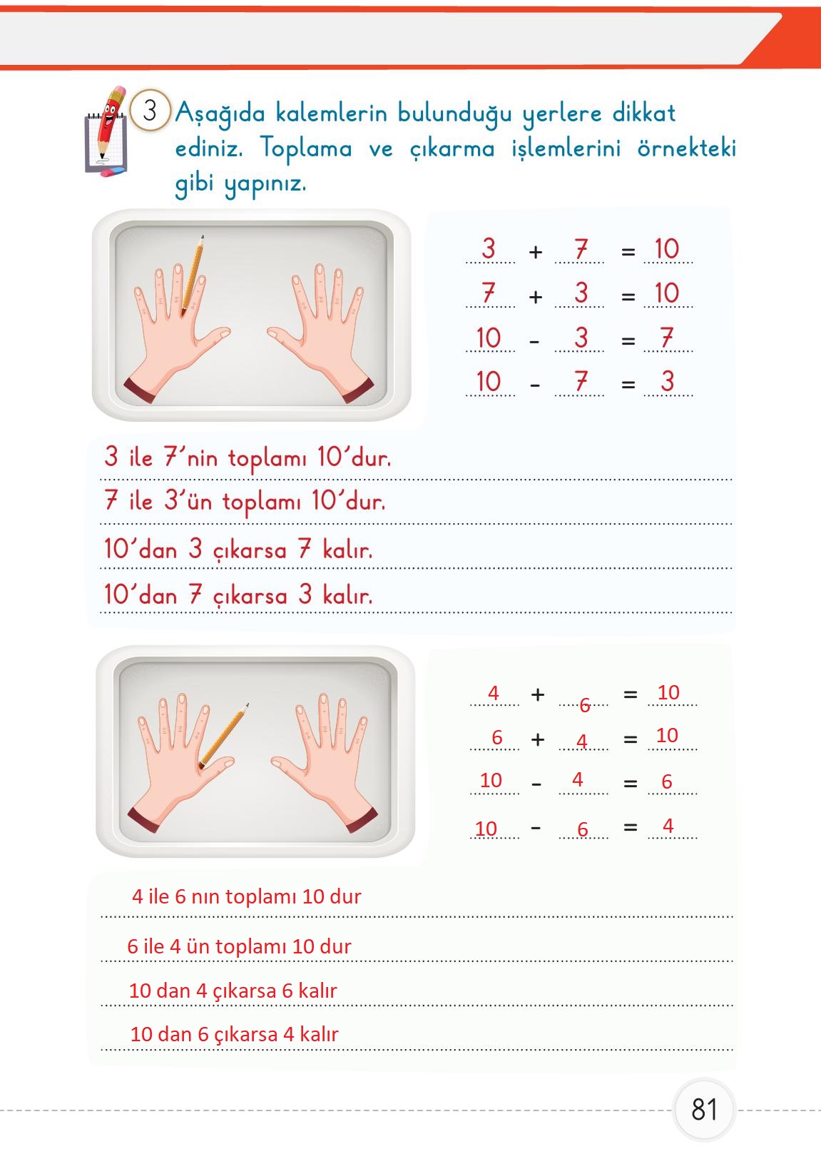 1. Sınıf Meb Yayınları 2. Kitap Matematik Ders Kitabı Sayfa 81 Cevapları