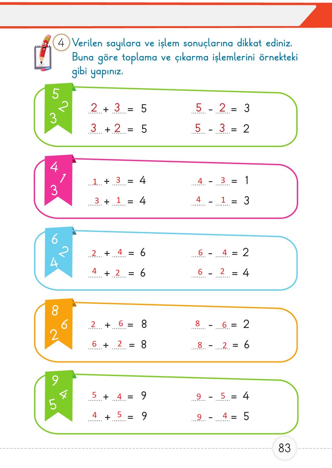 1. Sınıf Meb Yayınları 2. Kitap Matematik Ders Kitabı Sayfa 83 Cevapları