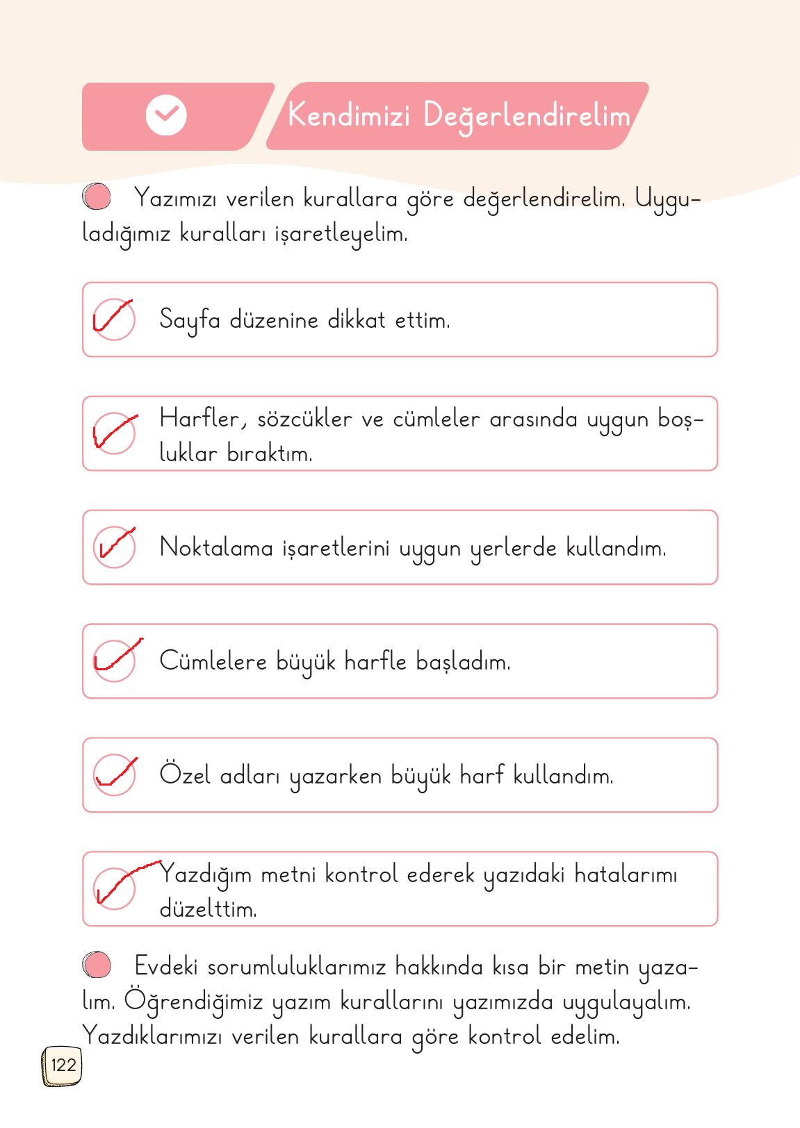 1. Sınıf Meb Yayınları 2. Kitap Türkçe Ders Kitabı Sayfa 122 Cevapları