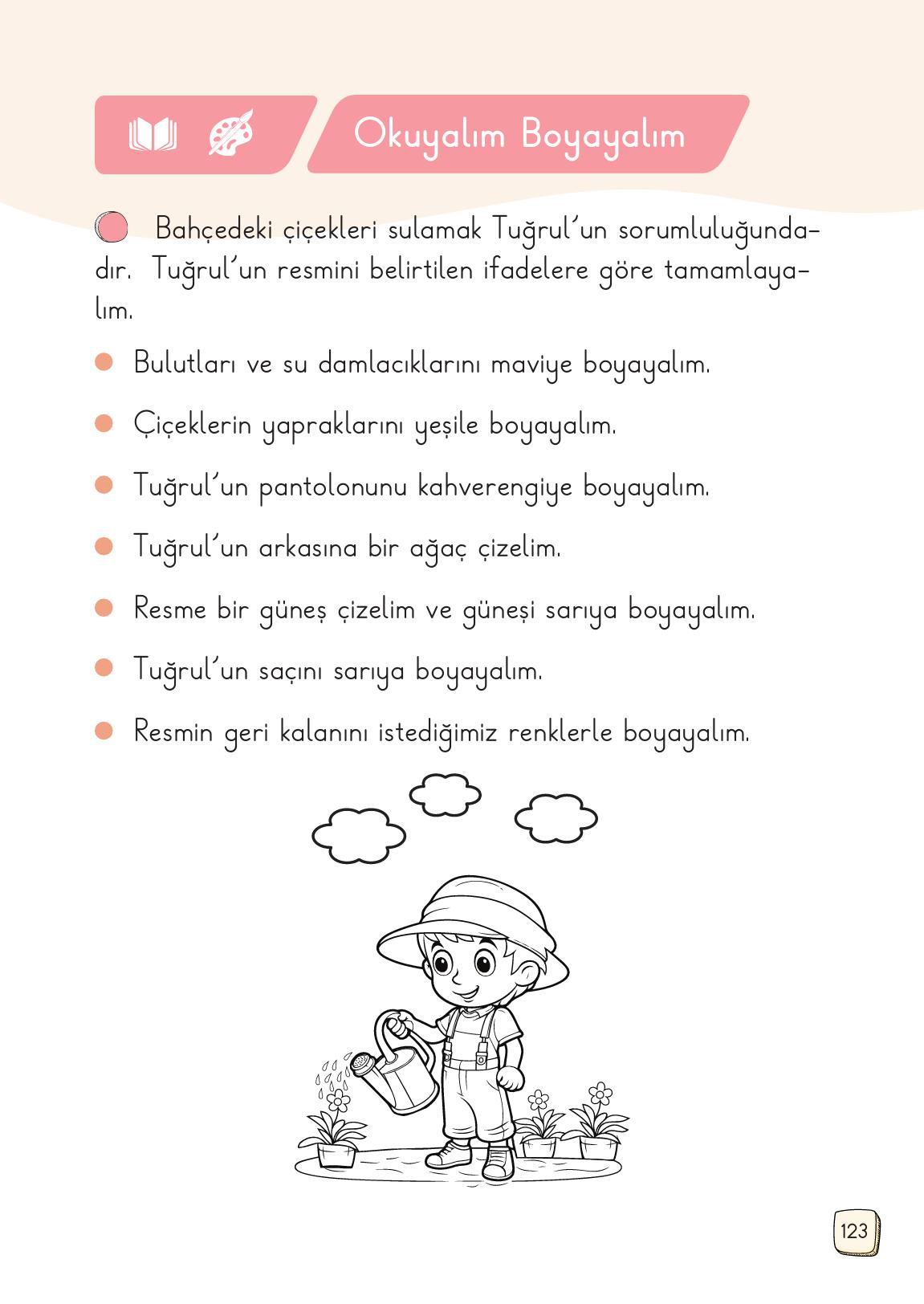 1. Sınıf Meb Yayınları 2. Kitap Türkçe Ders Kitabı Sayfa 123 Cevapları