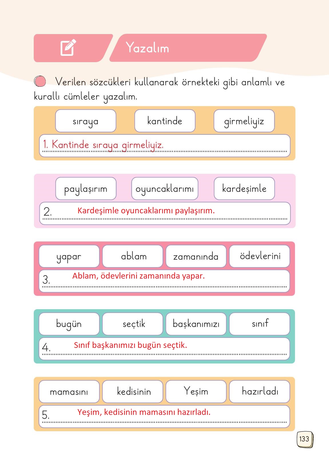 1. Sınıf Meb Yayınları 2. Kitap Türkçe Ders Kitabı Sayfa 133 Cevapları 1. Sınıf Meb Yayınları 2. Kitap Türkçe Ders Kitabı Sayfa 133 Cevapları