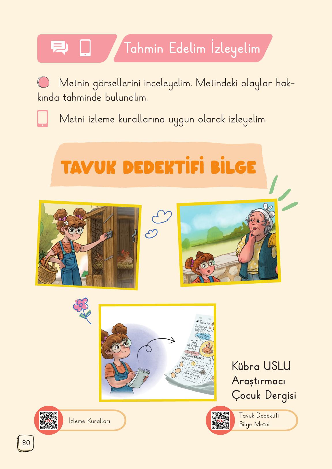 1. Sınıf Meb Yayınları 2. Kitap Türkçe Ders Kitabı Sayfa 80 Cevapları