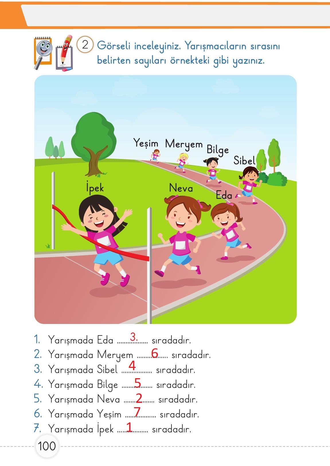 1. Sınıf Meb Yayınları Matematik Ders Kitabı Sayfa 100 Cevapları