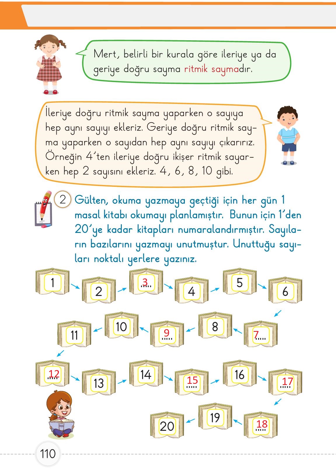 1. Sınıf Meb Yayınları Matematik Ders Kitabı Sayfa 110 Cevapları