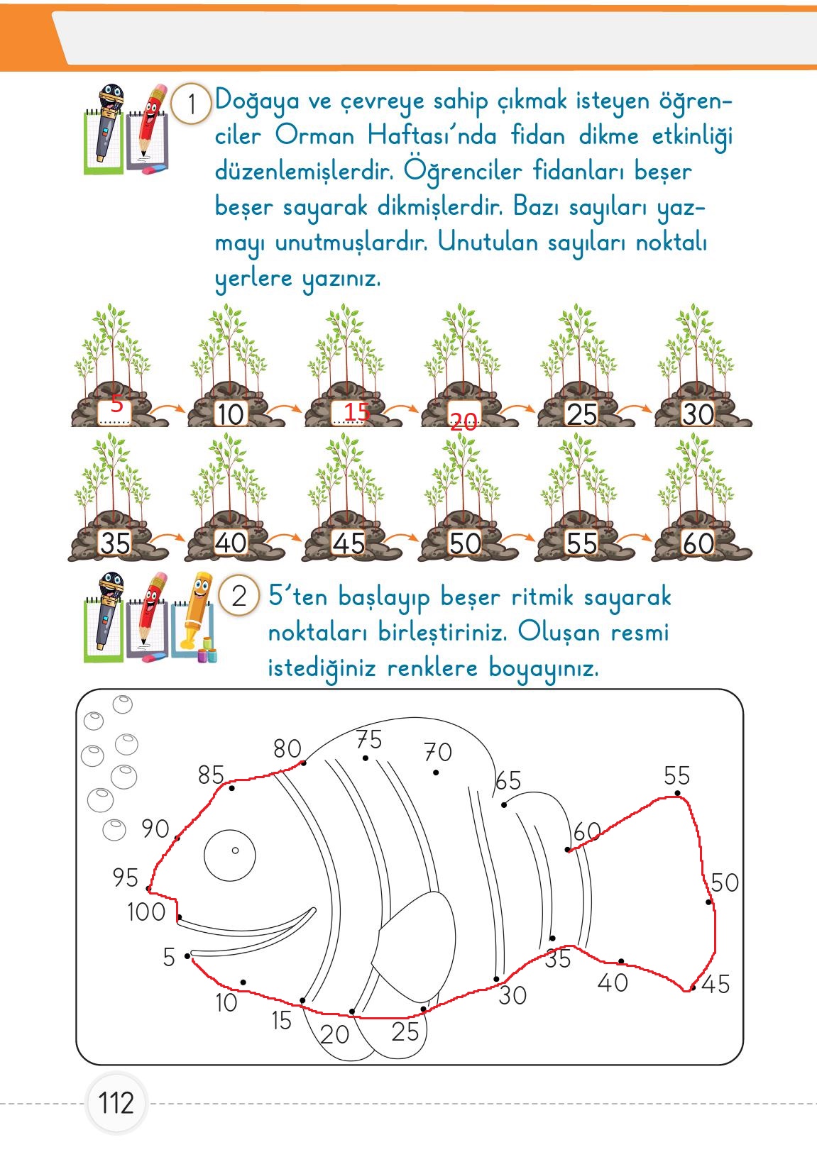 1. Sınıf Meb Yayınları Matematik Ders Kitabı Sayfa 112 Cevapları