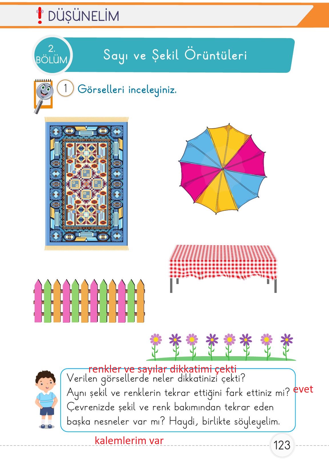 1. Sınıf Meb Yayınları Matematik Ders Kitabı Sayfa 123 Cevapları