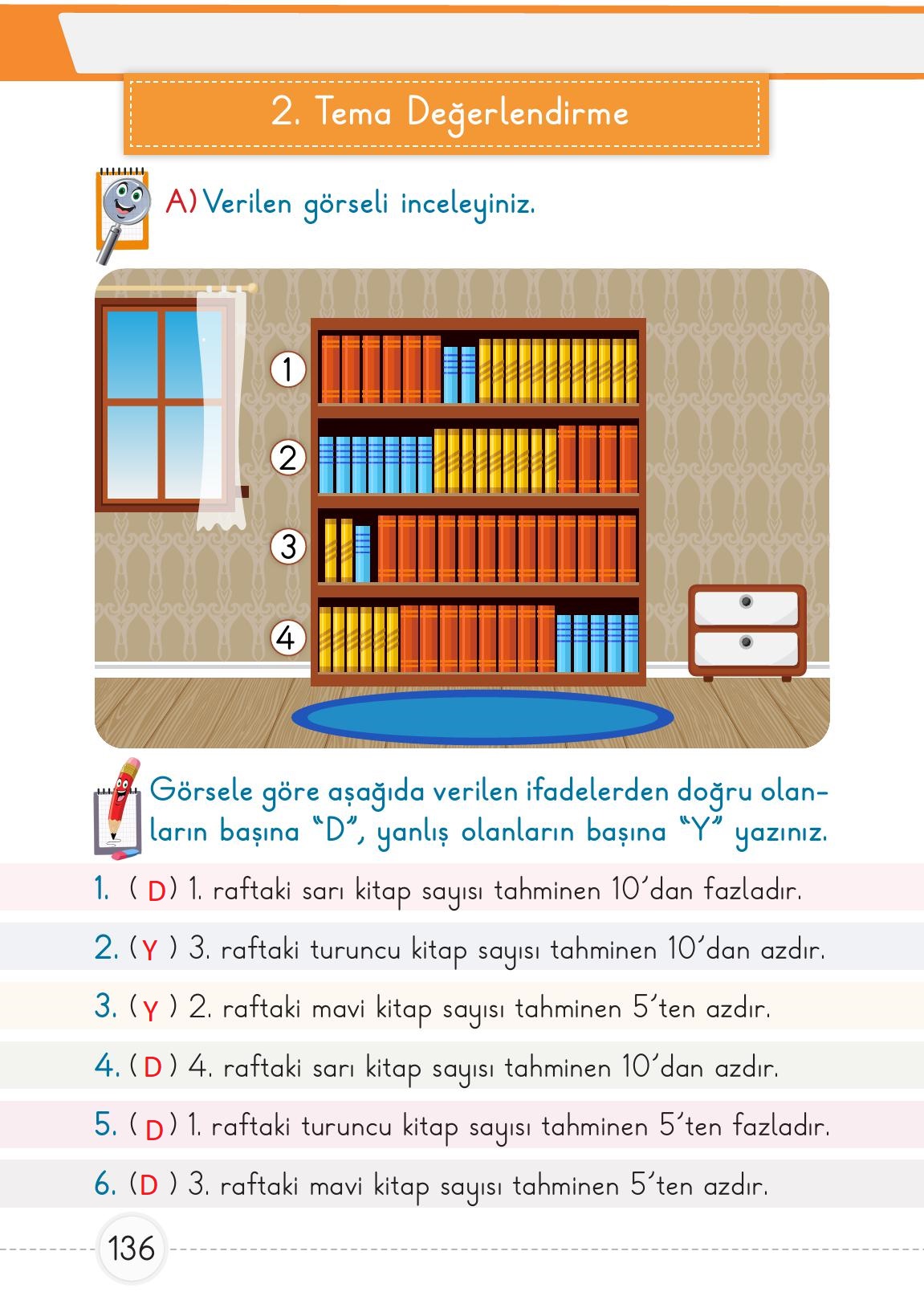1. Sınıf Meb Yayınları Matematik Ders Kitabı Sayfa 136 Cevapları