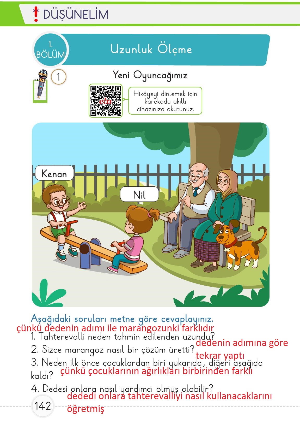 1. Sınıf Meb Yayınları Matematik Ders Kitabı Sayfa 142 Cevapları