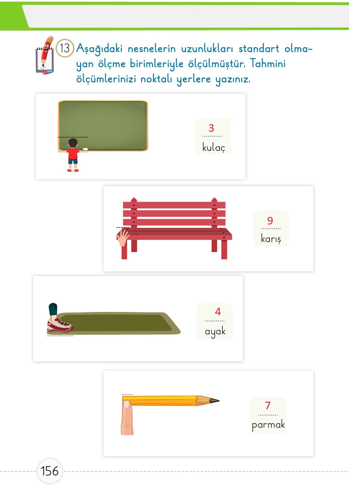 1. Sınıf Meb Yayınları Matematik Ders Kitabı Sayfa 156 Cevapları