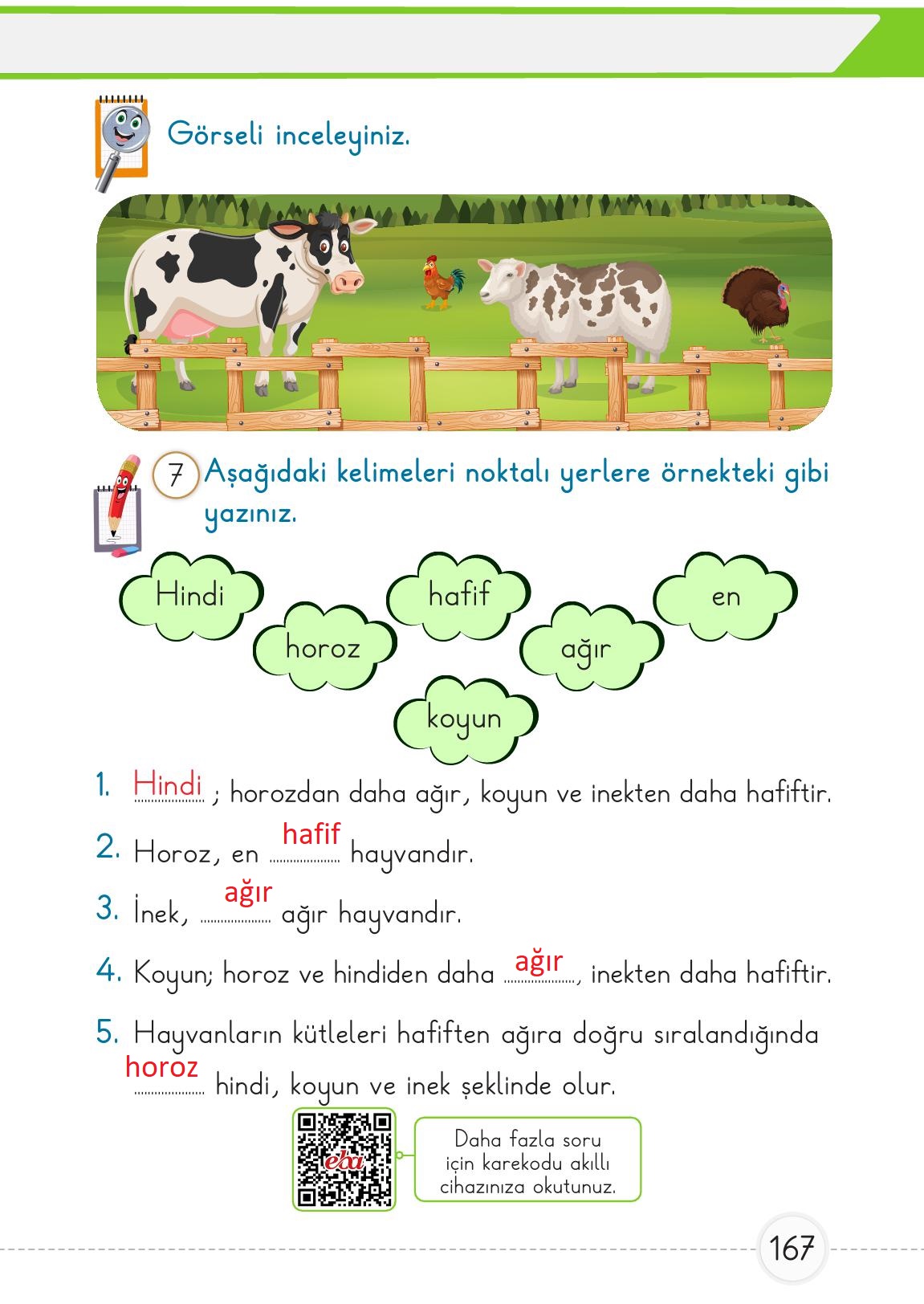 1. Sınıf Meb Yayınları Matematik Ders Kitabı Sayfa 167 Cevapları