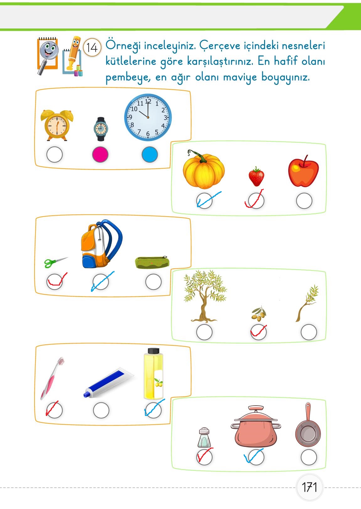1. Sınıf Meb Yayınları Matematik Ders Kitabı Sayfa 171 Cevapları