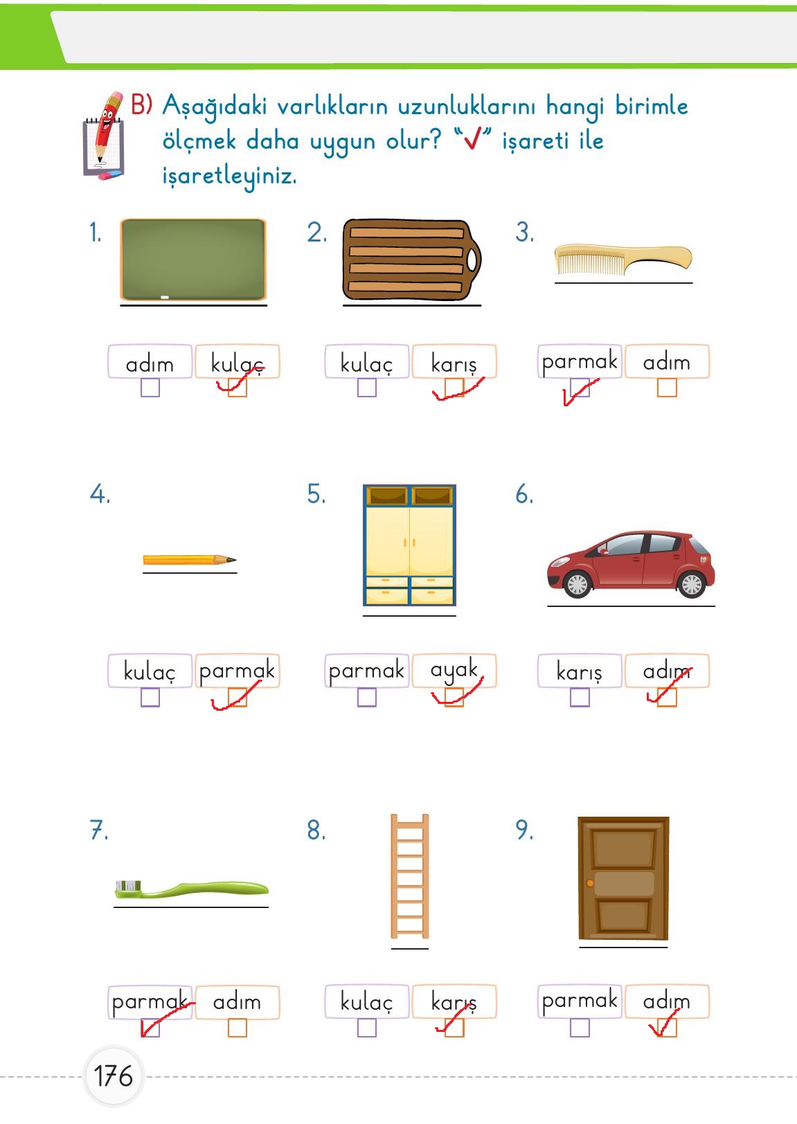 1. Sınıf Meb Yayınları Matematik Ders Kitabı Sayfa 176 Cevapları
