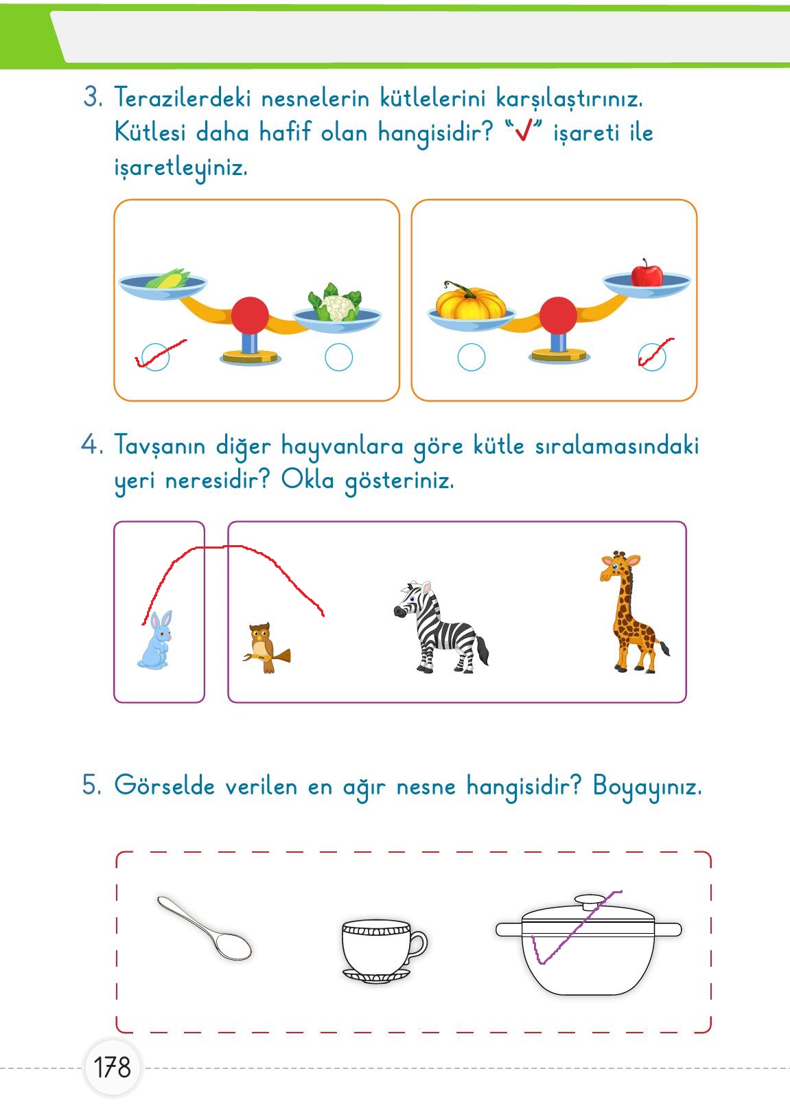 1. Sınıf Meb Yayınları Matematik Ders Kitabı Sayfa 178 Cevapları