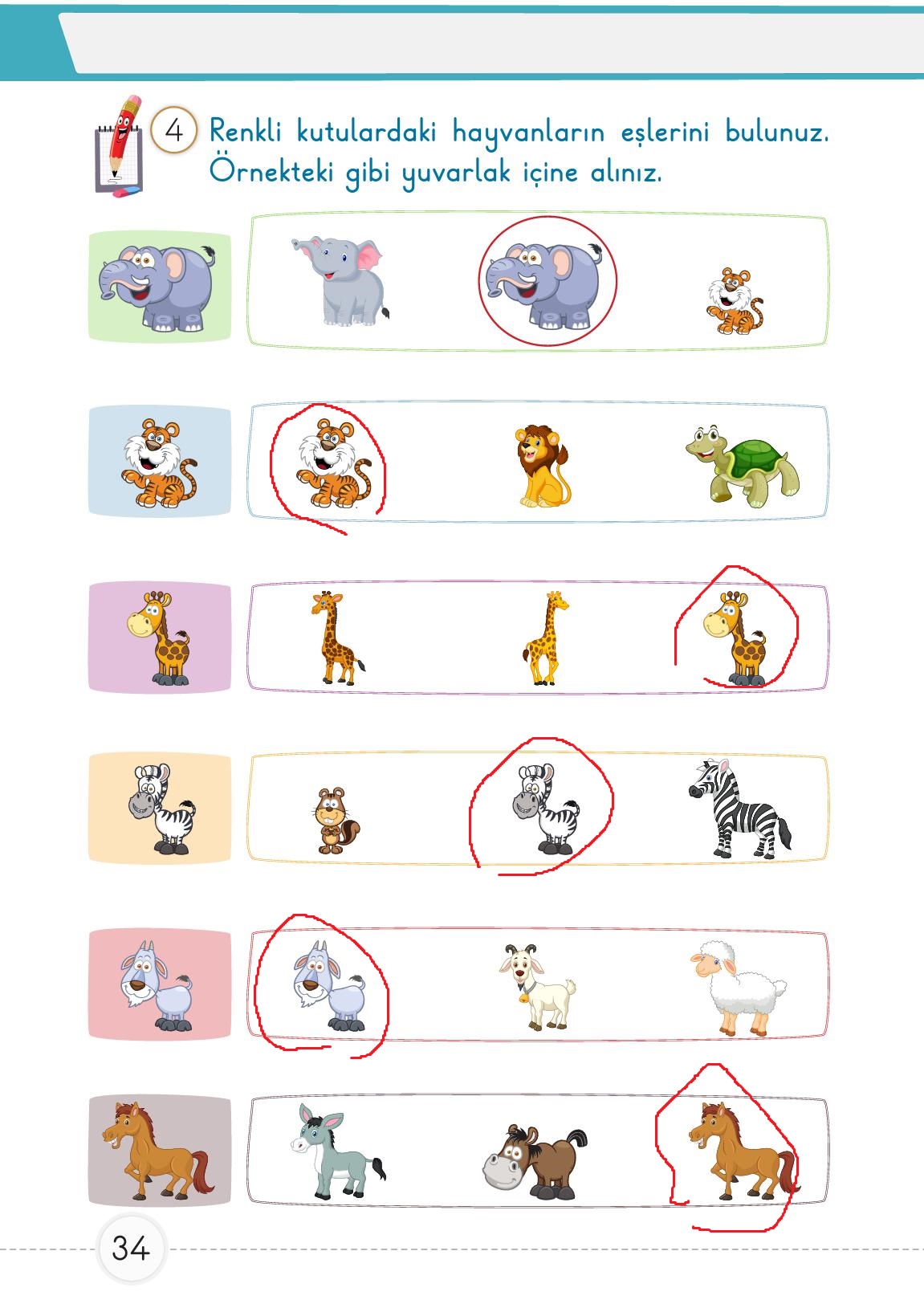 1. Sınıf Meb Yayınları Matematik Ders Kitabı Sayfa 34 Cevapları