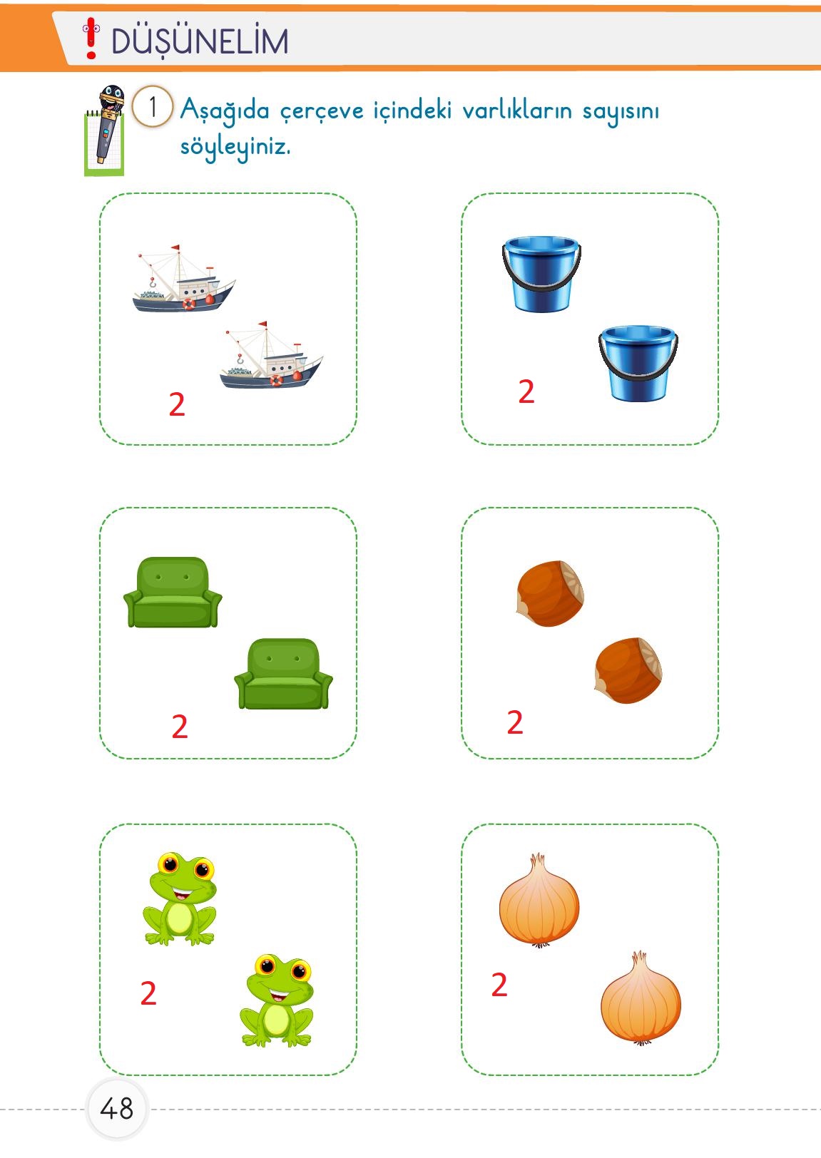 1. Sınıf Meb Yayınları Matematik Ders Kitabı Sayfa 48 Cevapları